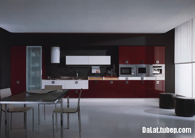 modern kitchen cabinets 37 Tủ bếp hiện đại gỗ MDF Acrylic Đức chữ I hiện đại   GLHDT05
