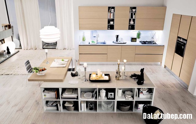 tu bep go cong nghiep 36 Tủ bếp gỗ MDF Laminate chữ L có đảo cao cấp   DLCNT04