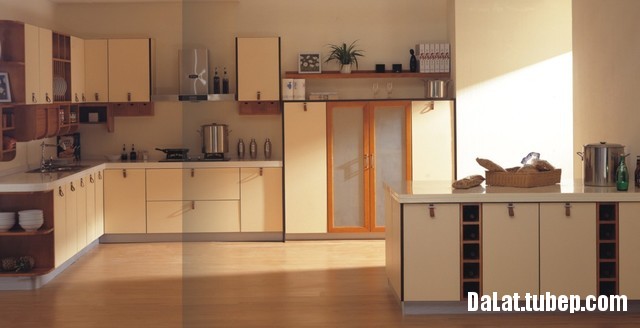 tu bep go cong nghiep 39 Tủ bếp gỗ MDF Laminate Mỹ chữ L có bàn đảo   DLCNT06